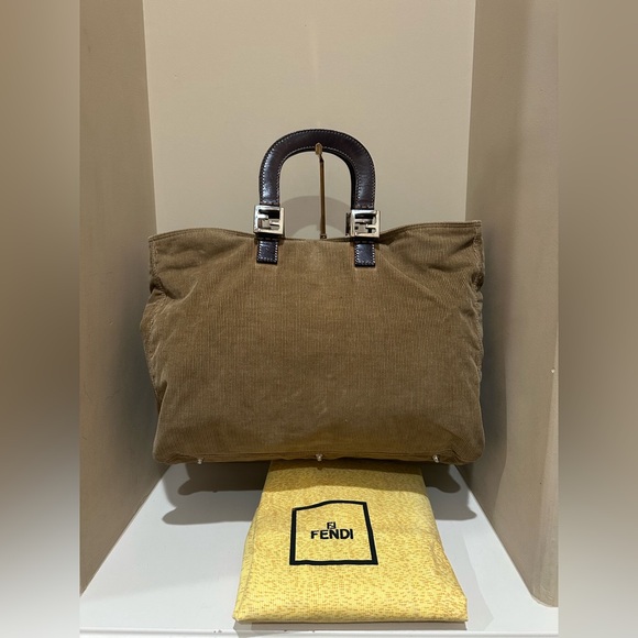 Fendi Handbags - Fendi Brown Corduroy Bag